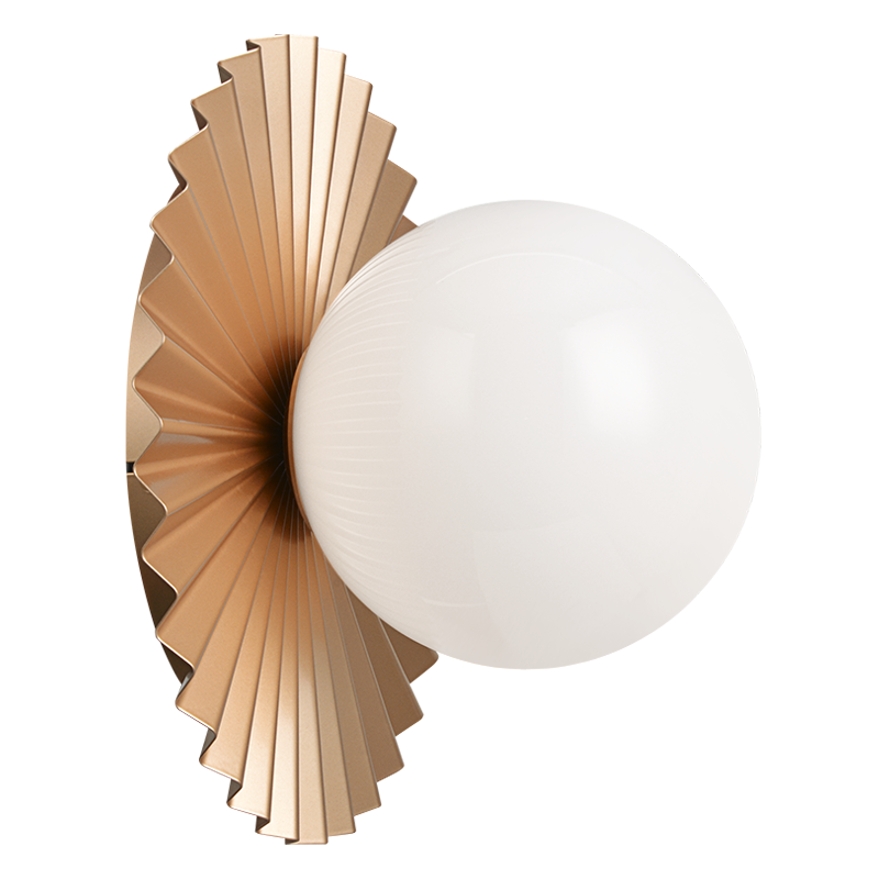 Steel Folded Frame with Opal Glass Globe Flush Mount