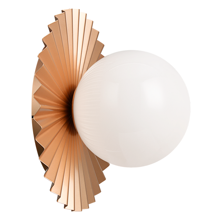 Steel Folded Frame with Opal Glass Globe Flush Mount
