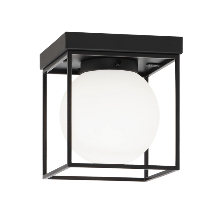 Steel Square Frame with Frosted Glass Shade Flush Mount / Wall Sconce