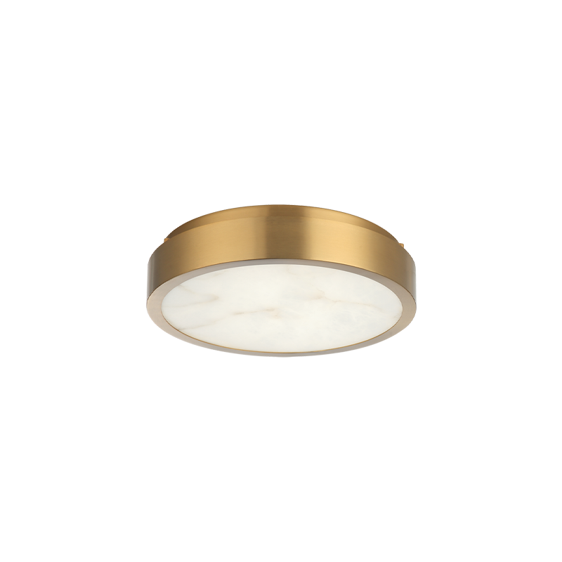 LED Steel Frame with Spanish Alabaster Shade Flush Mount 3CCT
