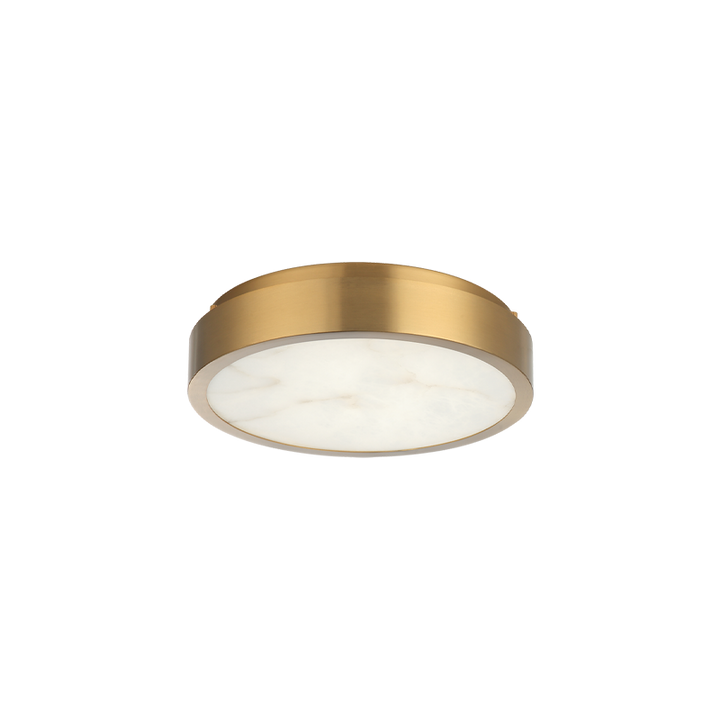 LED Steel Frame with Spanish Alabaster Shade Flush Mount 3CCT