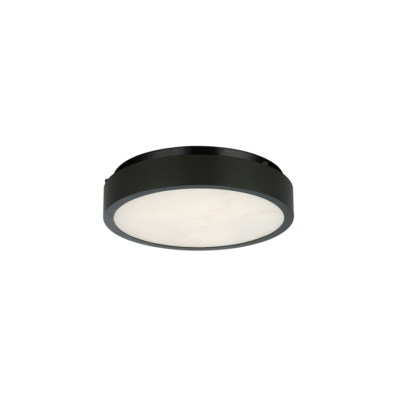 LED Steel Frame with Spanish Alabaster Shade Flush Mount 3CCT