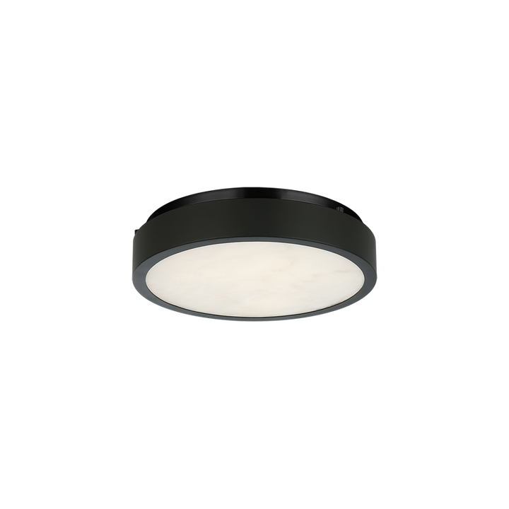 LED Steel Frame with Spanish Alabaster Shade Flush Mount 3CCT