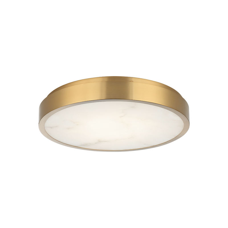 LED Steel Frame with Spanish Alabaster Shade Flush Mount 3CCT