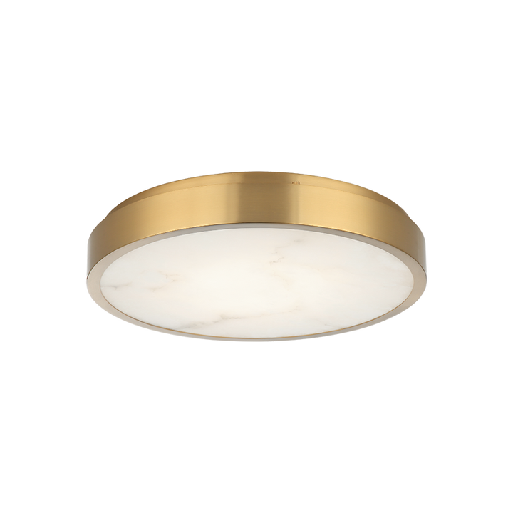 LED Steel Frame with Spanish Alabaster Shade Flush Mount 3CCT