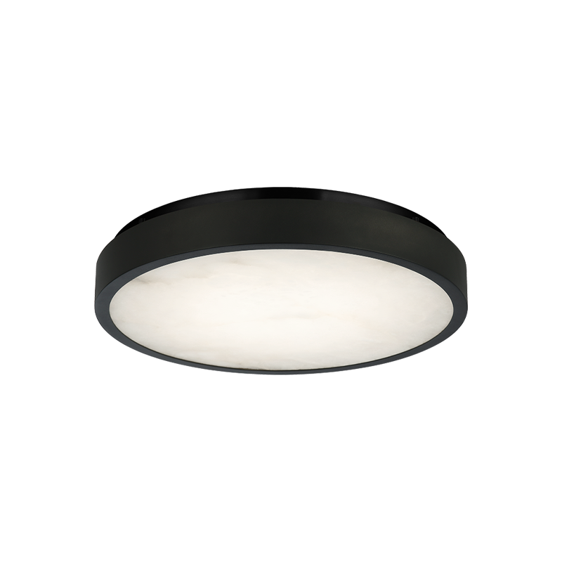 LED Steel Frame with Spanish Alabaster Shade Flush Mount 3CCT