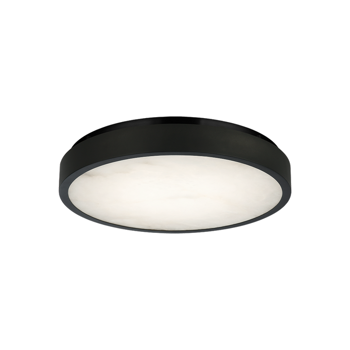 LED Steel Frame with Spanish Alabaster Shade Flush Mount 3CCT
