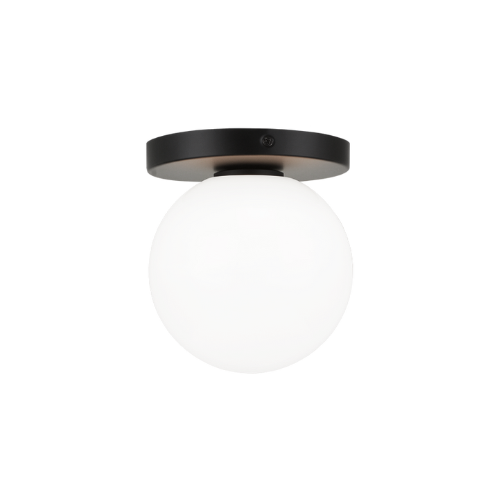 Steel Frame with Glass Globe Flush Mount