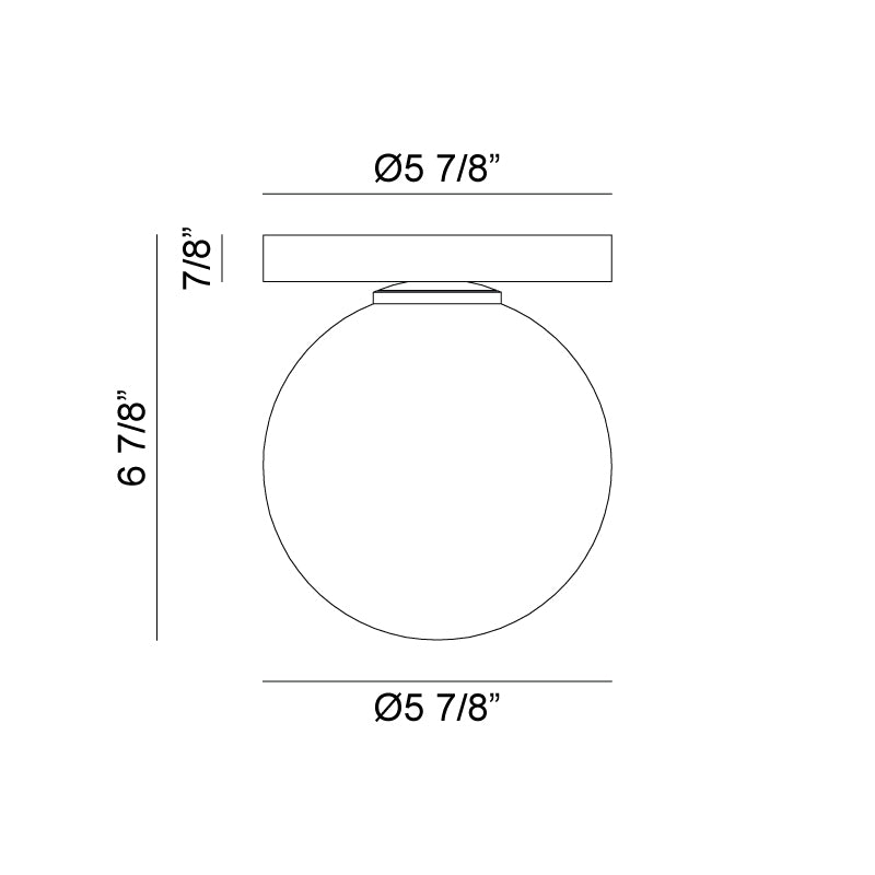 Steel Frame with Glass Globe Flush Mount