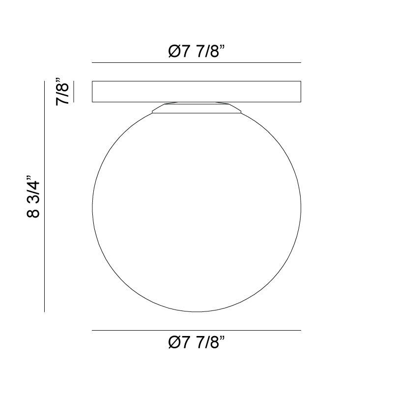 Steel Frame with Glass Globe Flush Mount