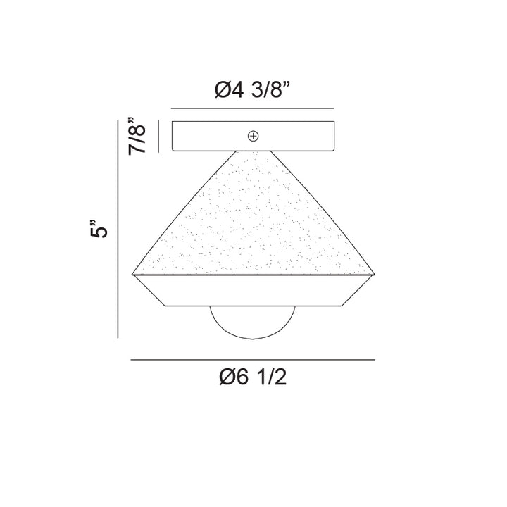 Steel Cone Shade Two Tone Flush Mount