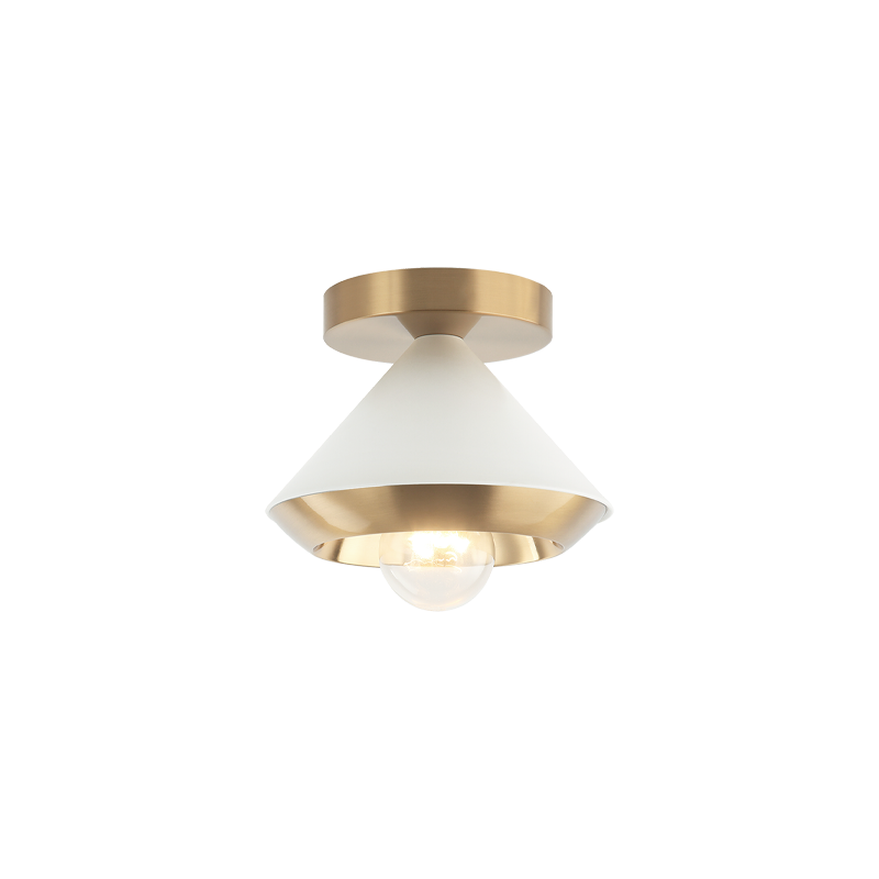 Steel Cone Shade Two Tone Flush Mount