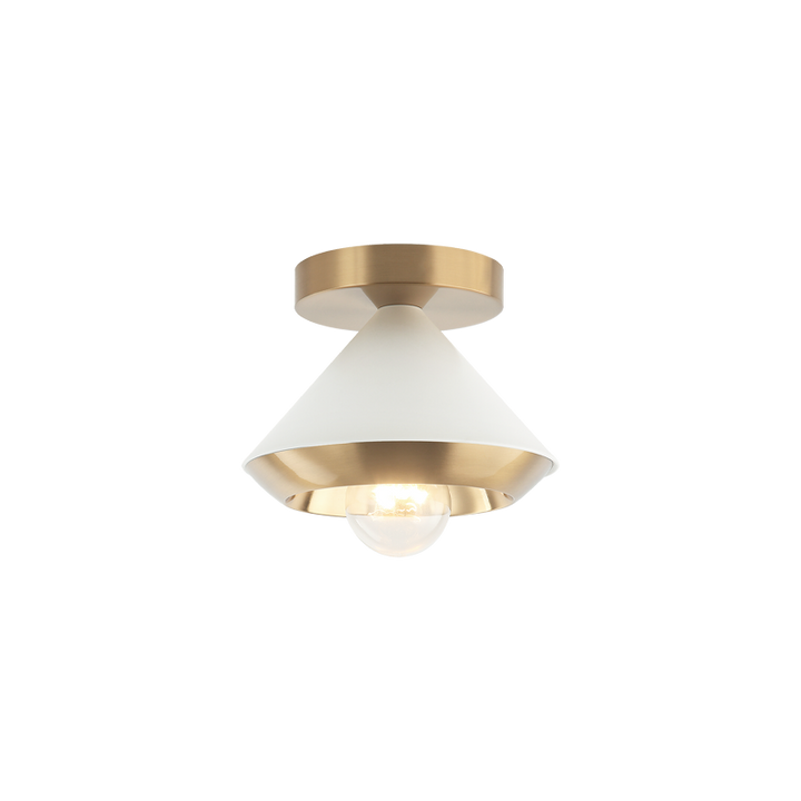 Steel Cone Shade Two Tone Flush Mount