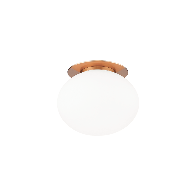 Steel Frame with Opal Glass Shade Flush Mount