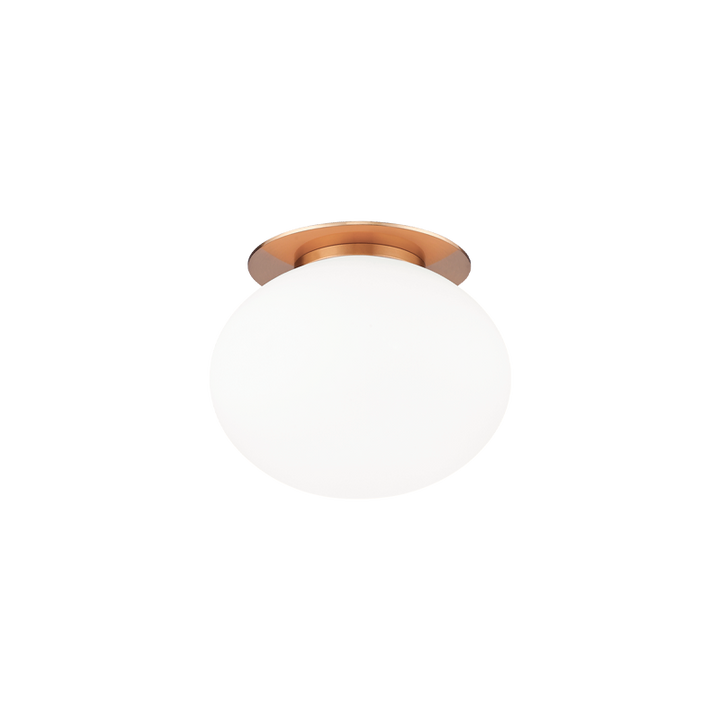 Steel Frame with Opal Glass Shade Flush Mount