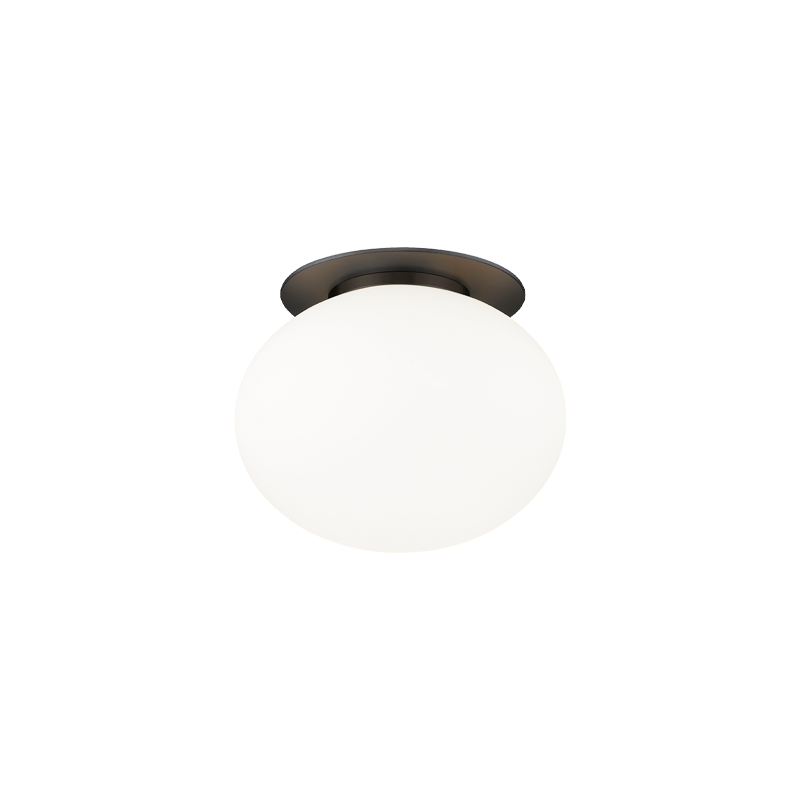 Steel Frame with Opal Glass Shade Flush Mount