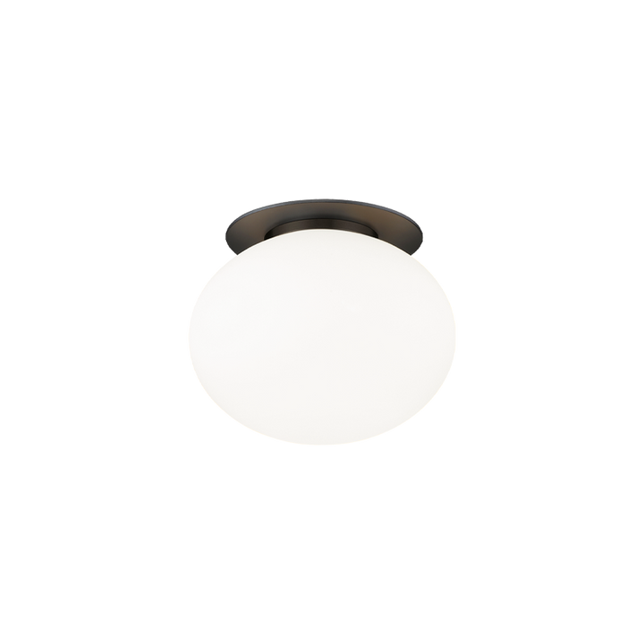 Steel Frame with Opal Glass Shade Flush Mount