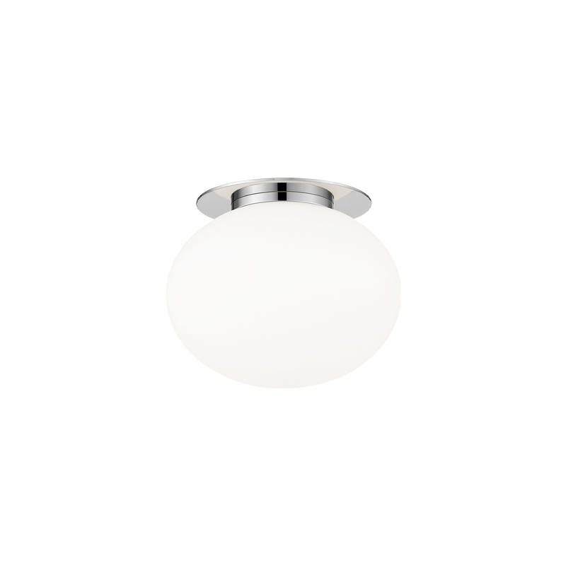 Steel Frame with Opal Glass Shade Flush Mount
