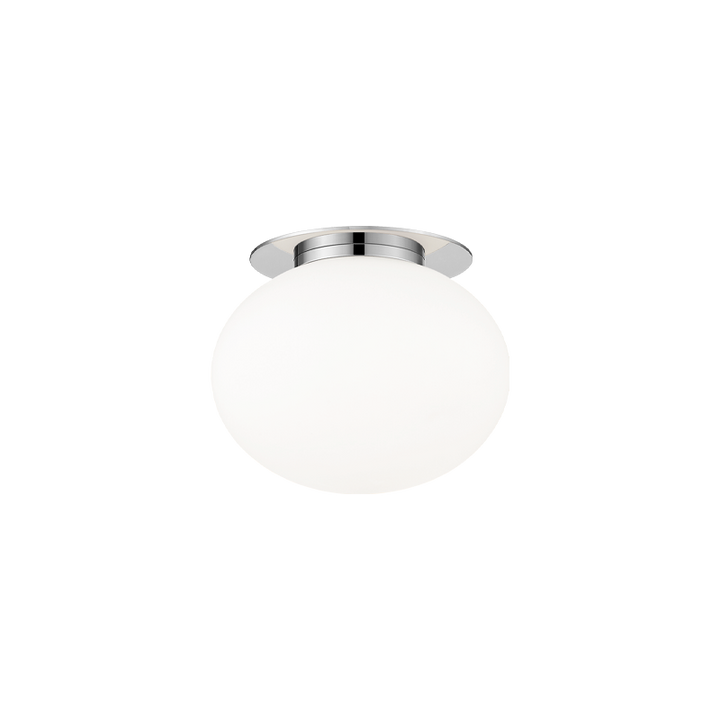 Steel Frame with Opal Glass Shade Flush Mount
