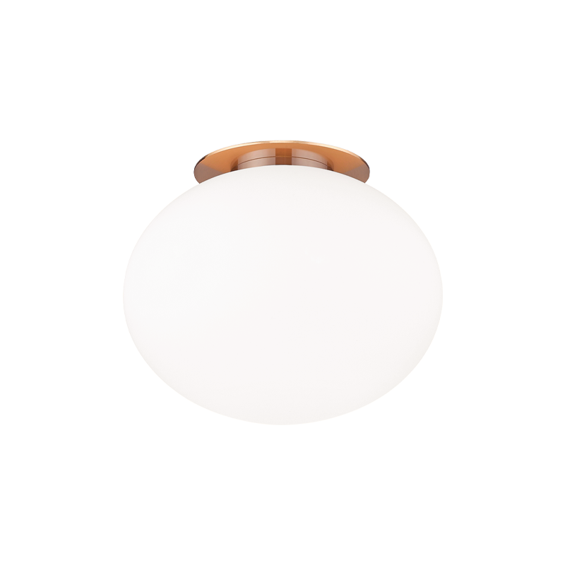 Steel Frame with Opal Glass Shade Flush Mount