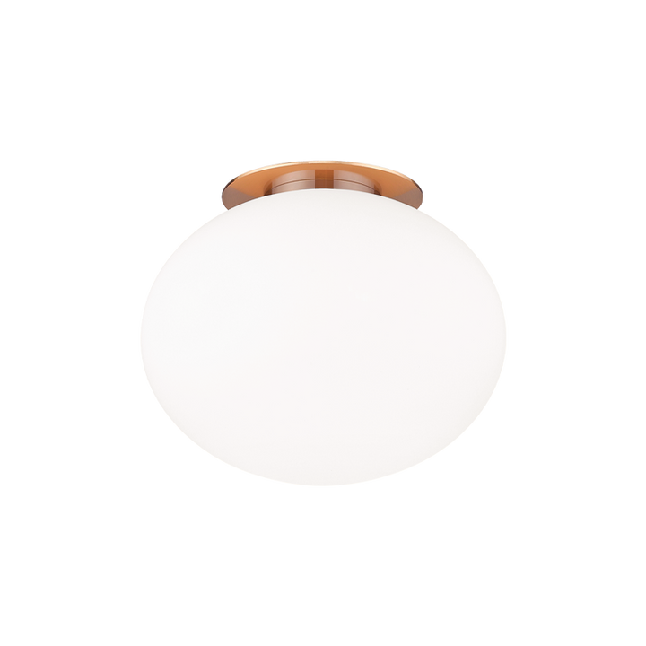 Steel Frame with Opal Glass Shade Flush Mount