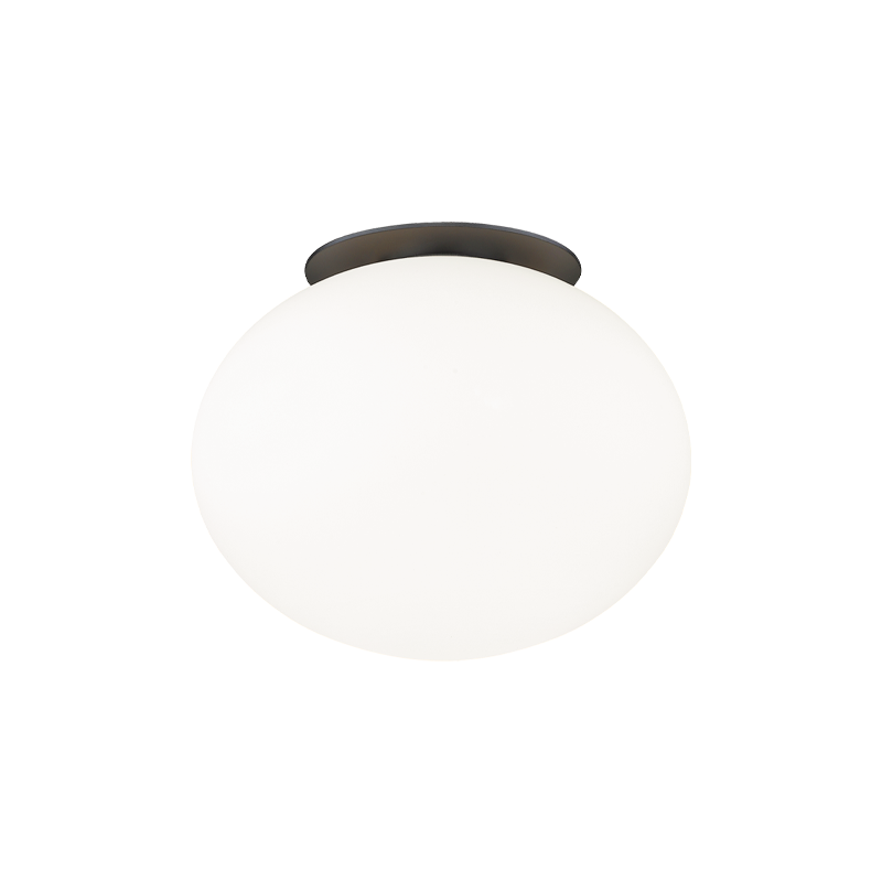 Steel Frame with Opal Glass Shade Flush Mount