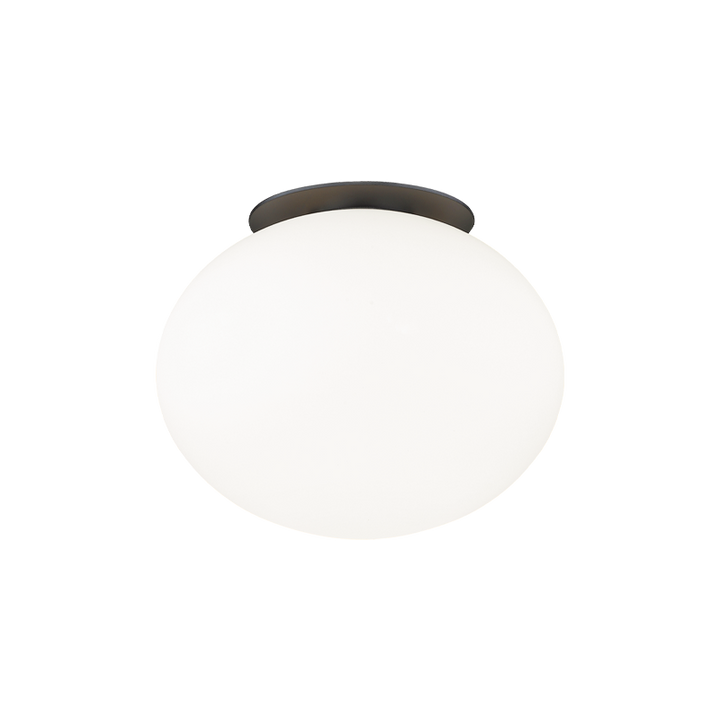 Steel Frame with Opal Glass Shade Flush Mount