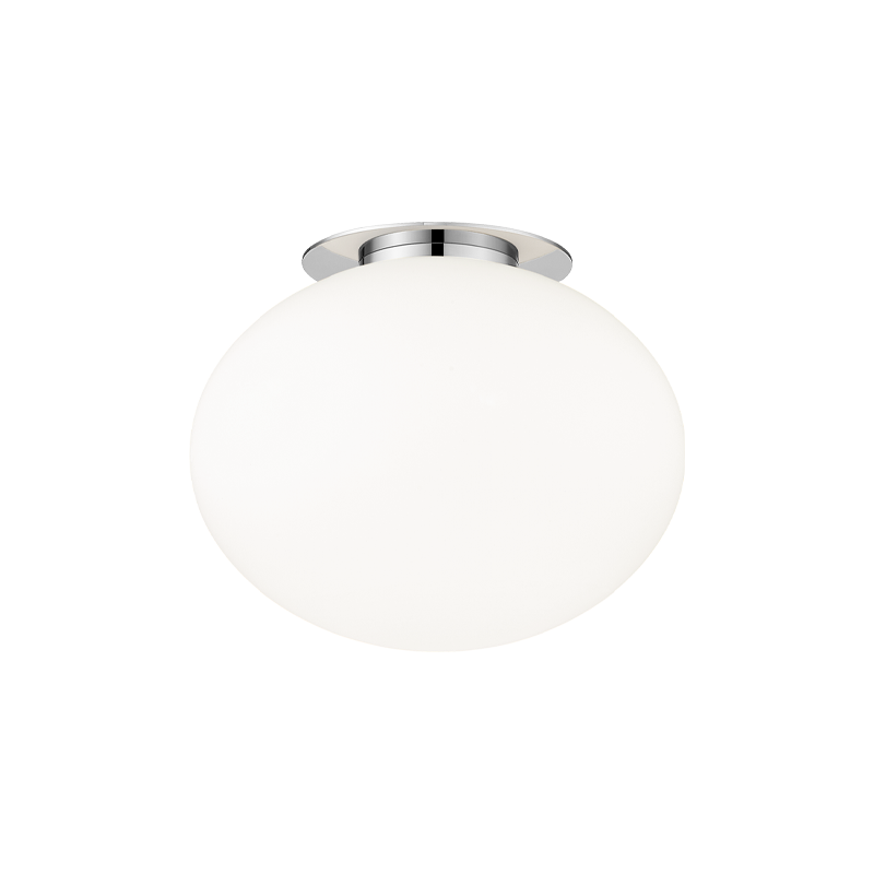 Steel Frame with Opal Glass Shade Flush Mount