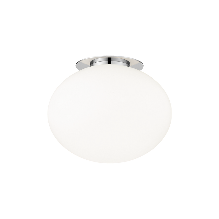 Steel Frame with Opal Glass Shade Flush Mount