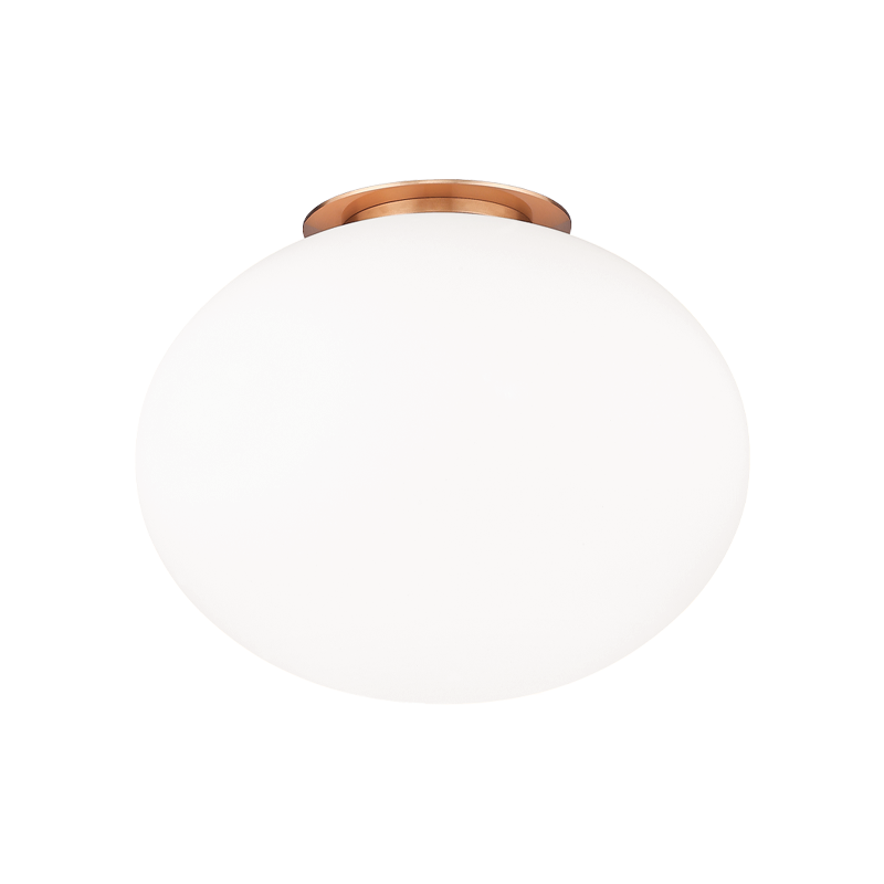 Steel Frame with Opal Glass Shade Flush Mount