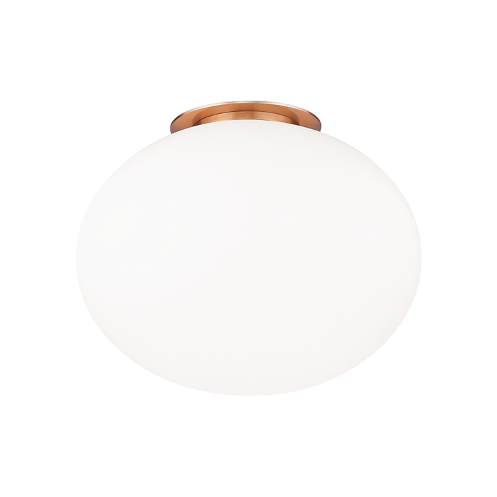 Steel Frame with Opal Glass Shade Flush Mount