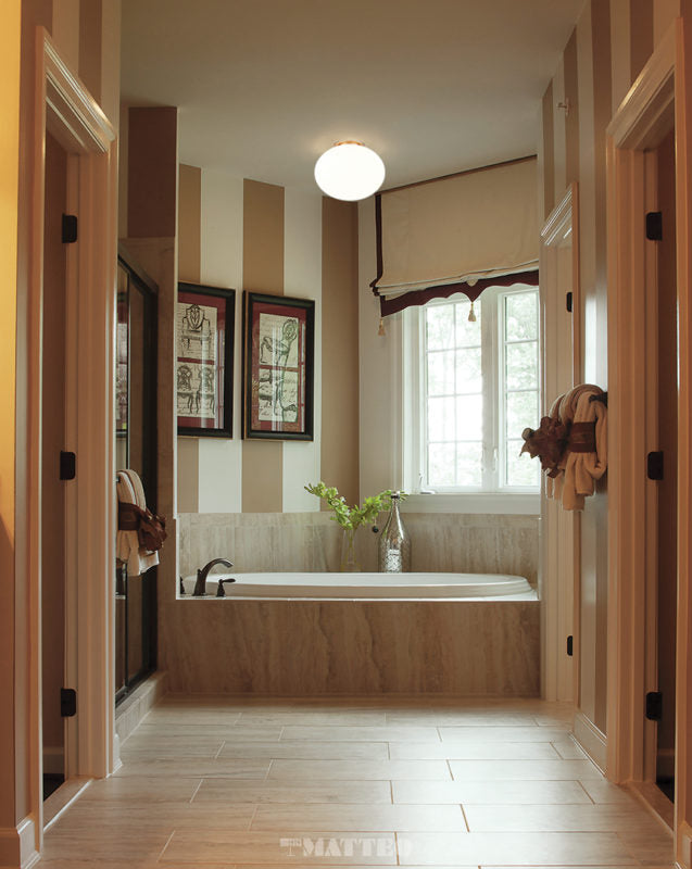 Steel Frame with Opal Glass Shade Flush Mount