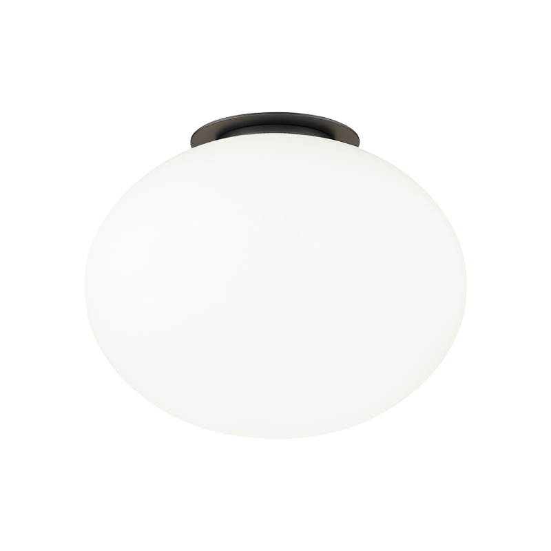 Steel Frame with Opal Glass Shade Flush Mount