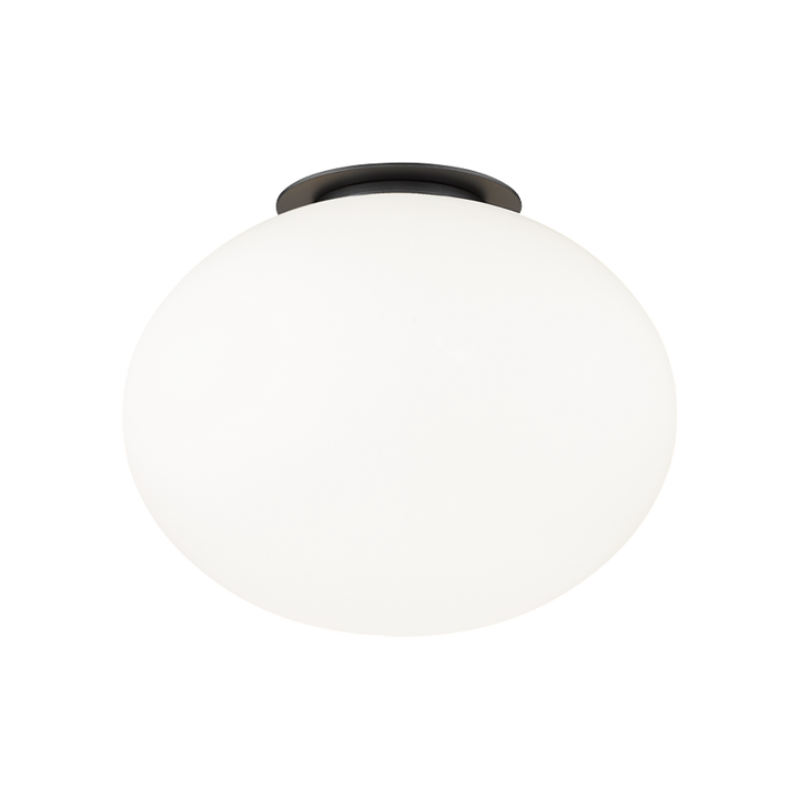 Steel Frame with Opal Glass Shade Flush Mount