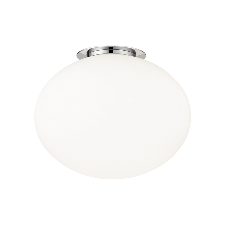 Steel Frame with Opal Glass Shade Flush Mount