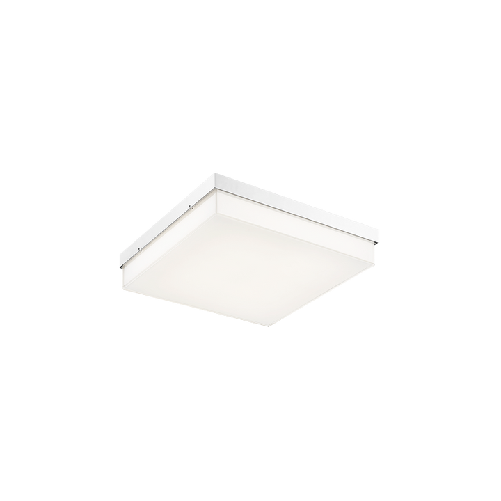 LED Steel Square Frame with Painted White Glass Diffuser Flush Mount