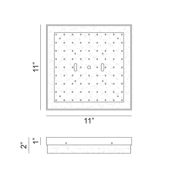 LED Steel Square Frame with Painted White Glass Diffuser Flush Mount