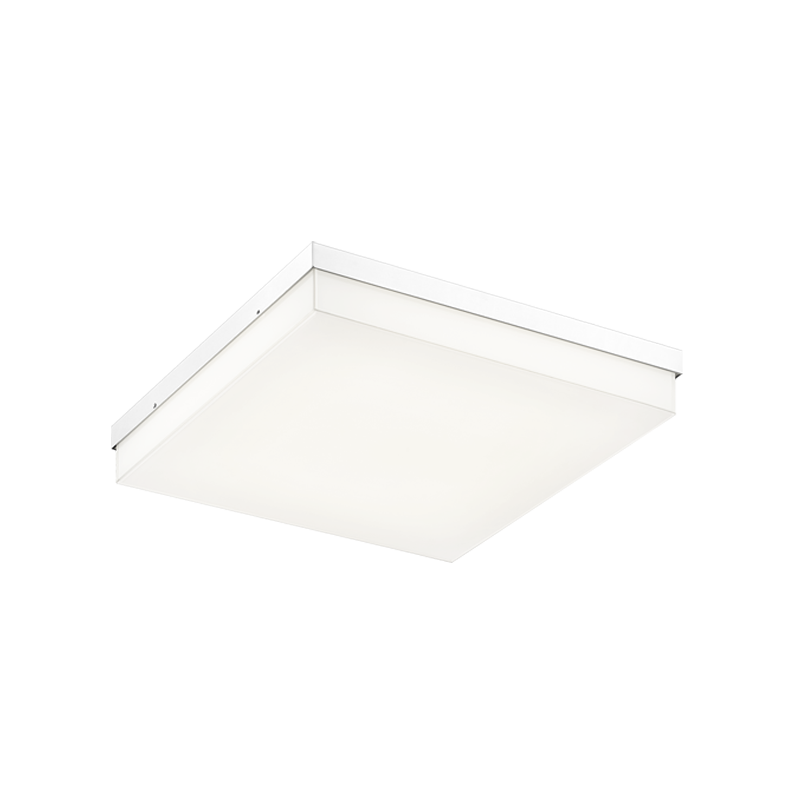 LED Steel Square Frame with Painted White Glass Diffuser Flush Mount