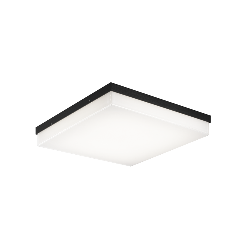 LED Steel Square Frame with Painted White Glass Diffuser Flush Mount