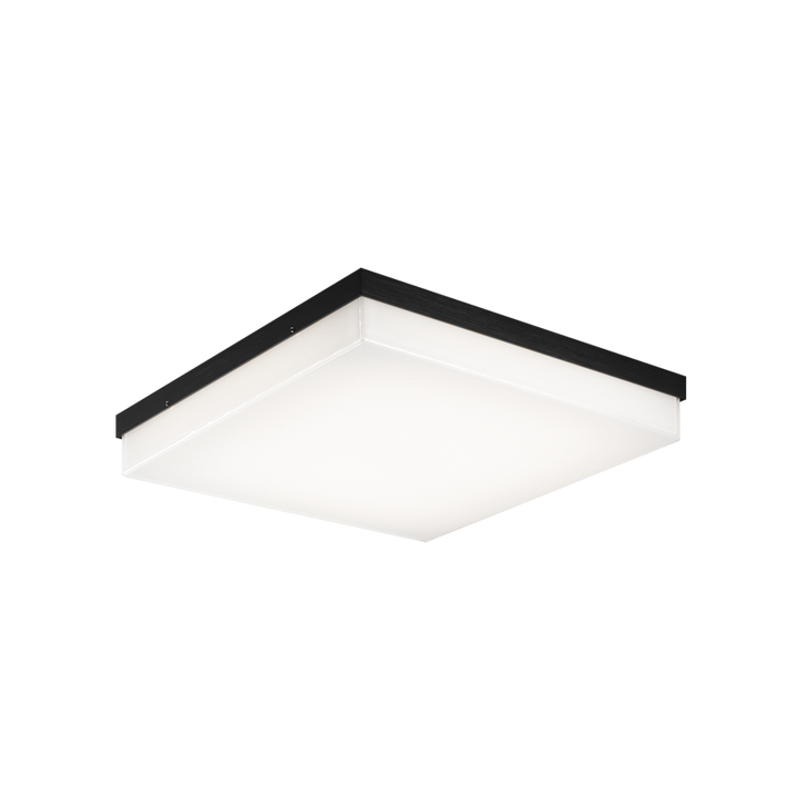 LED Steel Square Frame with Painted White Glass Diffuser Flush Mount