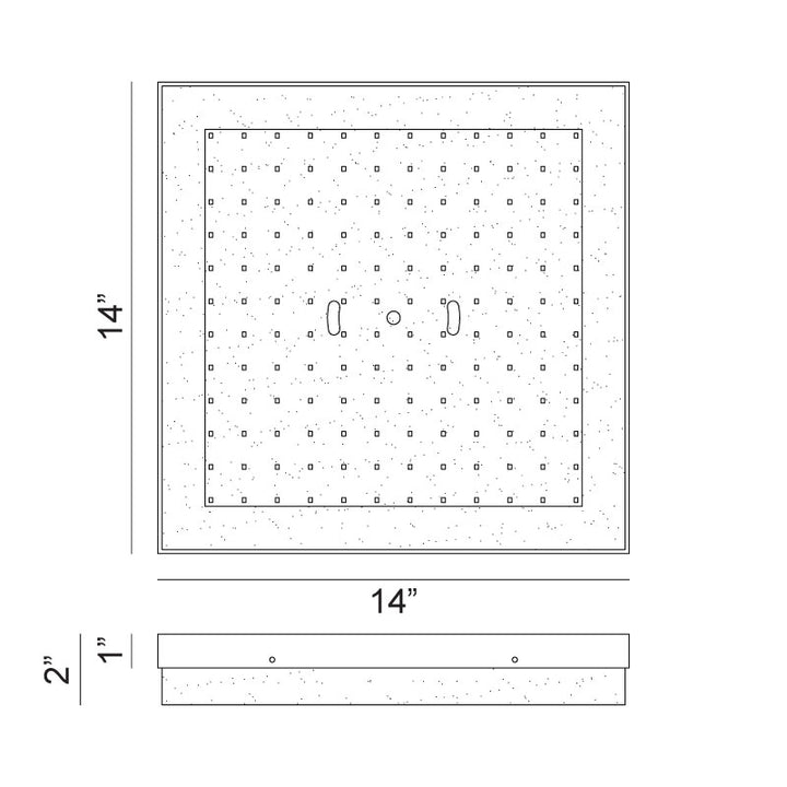 LED Steel Square Frame with Painted White Glass Diffuser Flush Mount