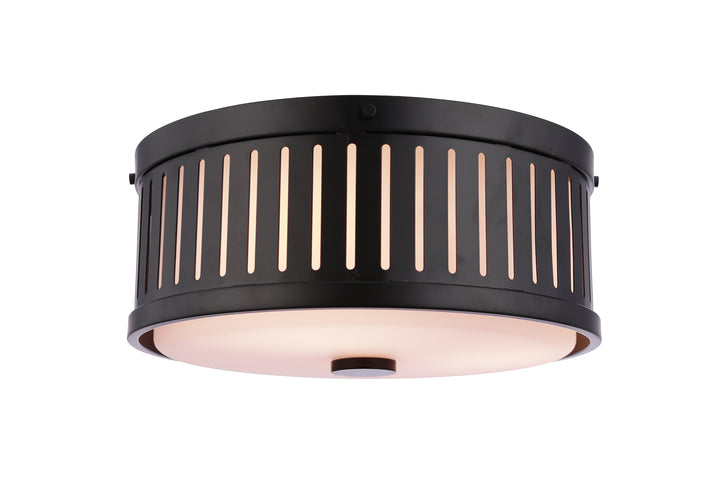 3-Light Livingston Flush Mount in Flat Black by Craftmade