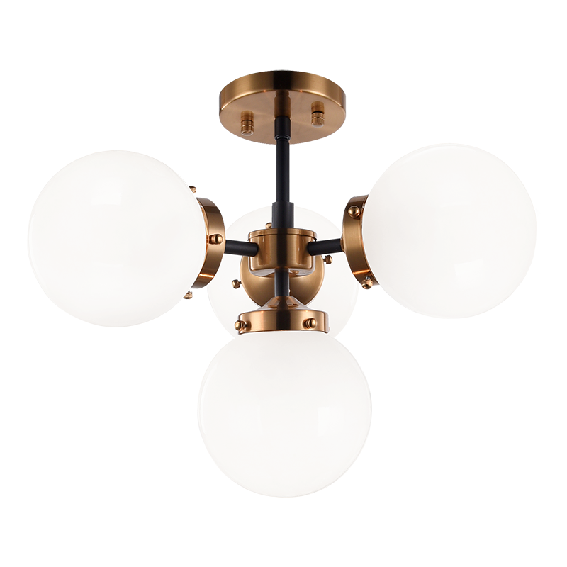 Steel Frame with Glass Globe Chandelier by Matteo Lighting - view 9