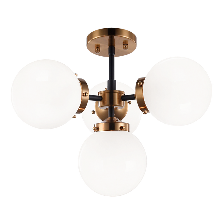 Steel Frame with Glass Globe Chandelier by Matteo Lighting - view 9