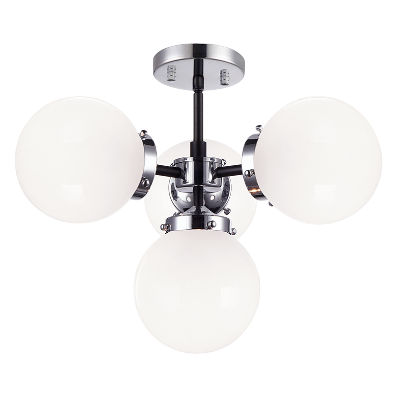 Steel Frame with Glass Globe Chandelier by Matteo Lighting - view 15