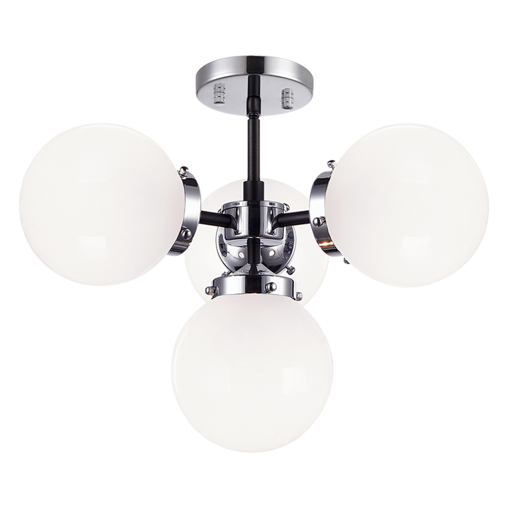Steel Frame with Glass Globe Chandelier by Matteo Lighting - view 15