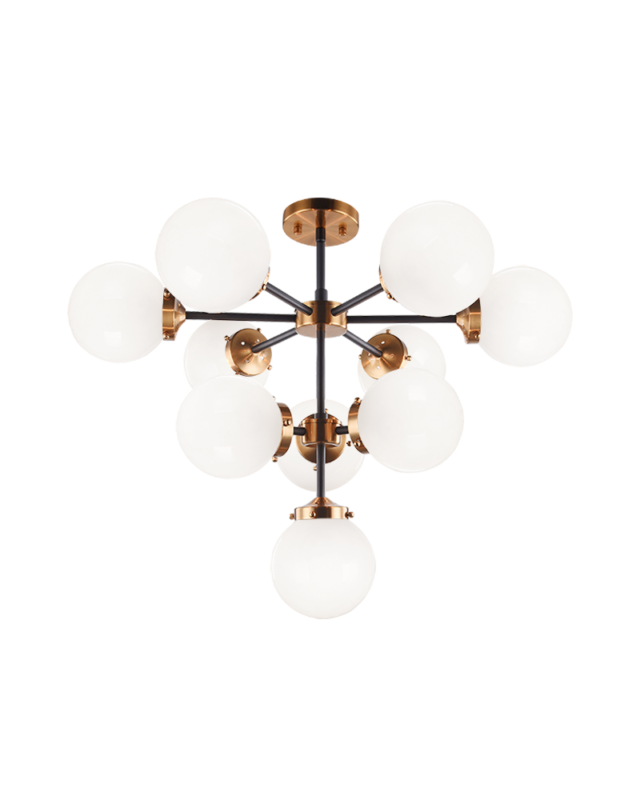 Steel Frame with Glass Globe Chandelier by Matteo Lighting - view 10