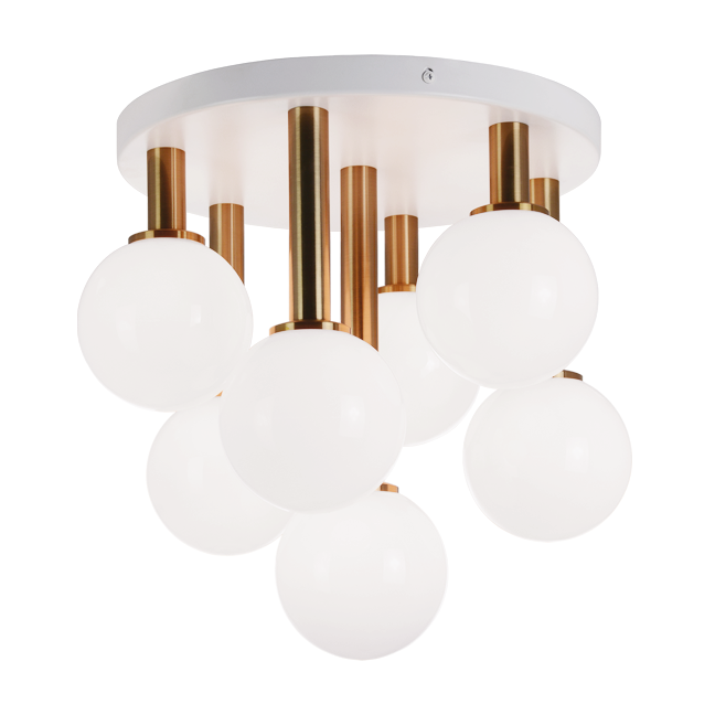Steel Frame with Glass Globe Flush Mount