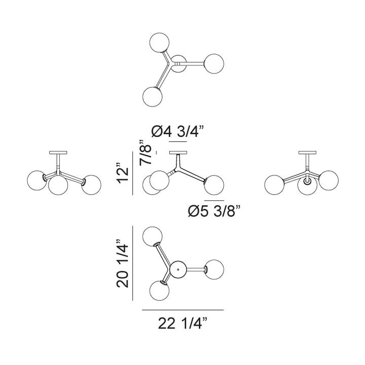 Rami - 3 Light Flush Mount