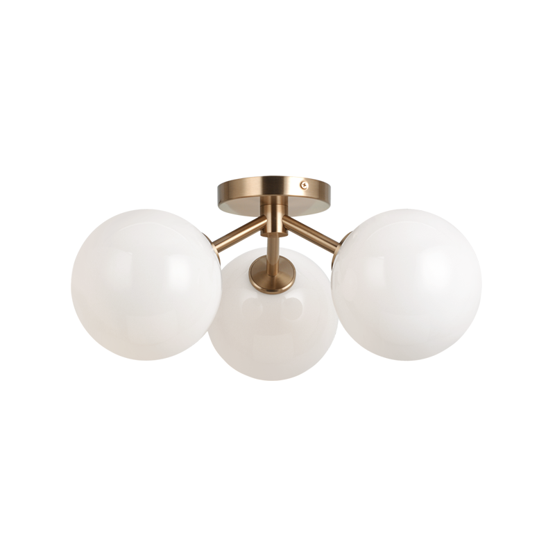 Steel Frame with Glass Globe Flush Mount